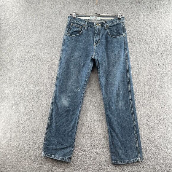 Vintage Cabelas Indigo Blues Jeans American Outdoor Work Faded Denim Mens - Picture 1 of 15